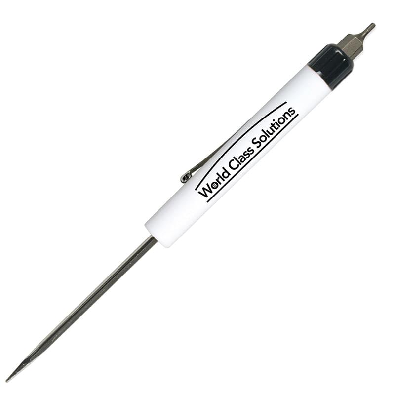 Pocket Screwdriver - Fixed 1/8" Flat Tip Blade w/Hex Bit Top