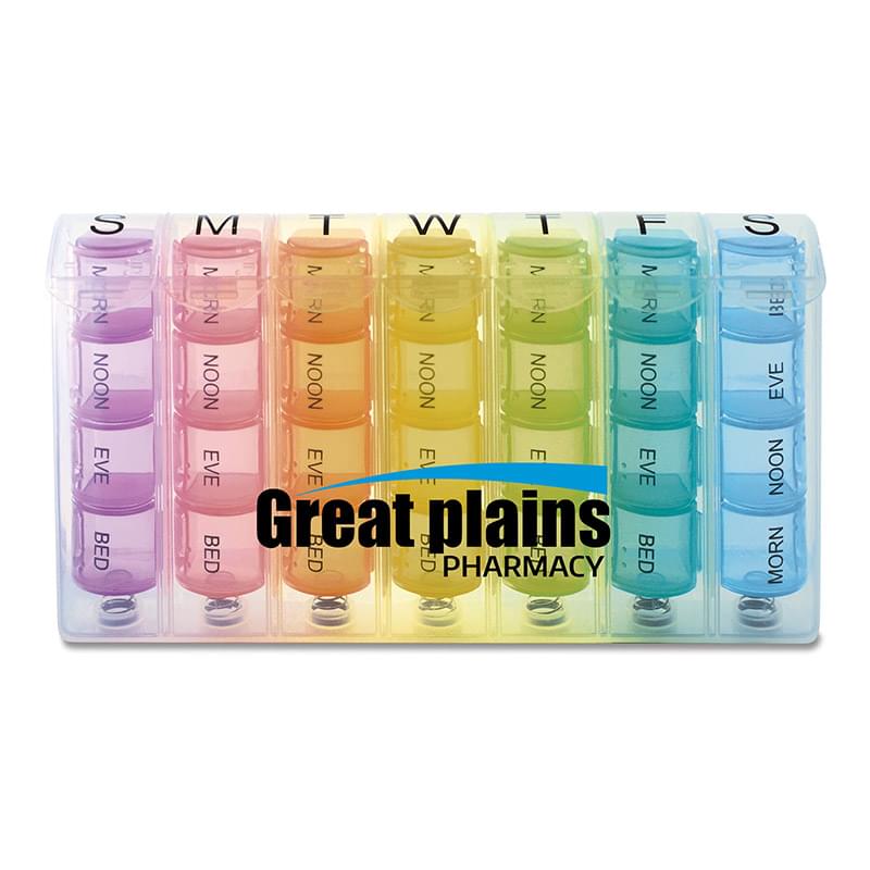 Rainbow Spring Loaded 7-Day Pill Box