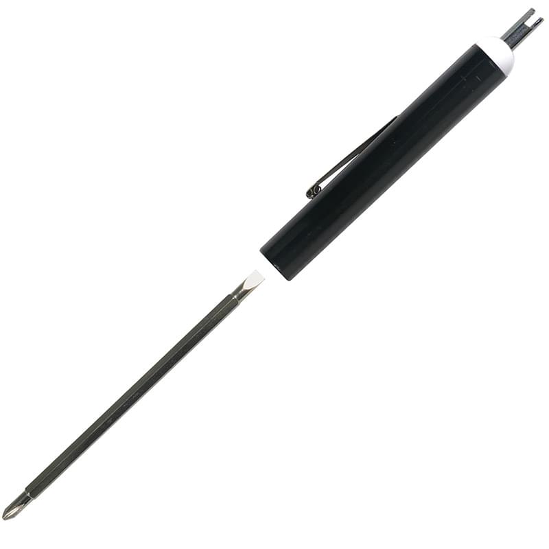 Pocket Screwdriver - Reversible 1/8" Flat Tip and #0 Phillips Blade w/Valve Stem Top