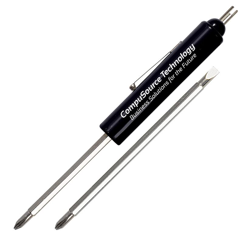 Jumbo Pocket Screwdriver - Reversible 3/16" Flat Tip/#1 Phillips Blade w/Valve Stem Top
