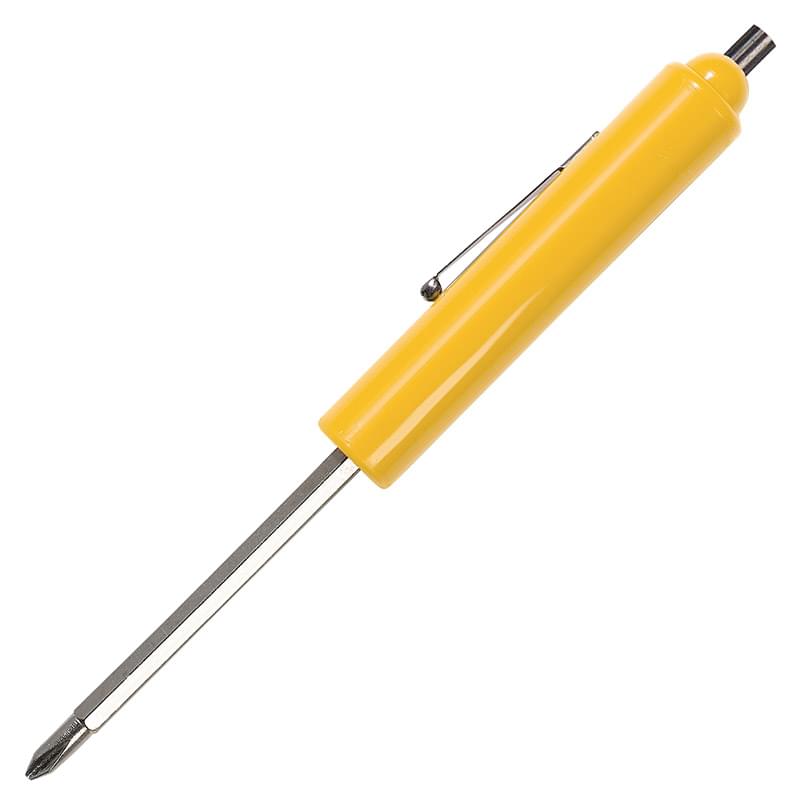 Jumbo Pocket Screwdriver - Reversible 3/16" Flat Tip & #1 Phillips Blade w/Magnet Top