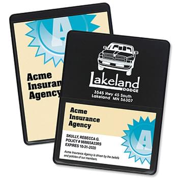 Single Panel Proof of Insurance Holder w/ Business Card Pocket