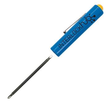 Jumbo Pocket Screwdriver - Reversible 3/16" Flat Tip and #1 Phillips Blade w/ Button Top